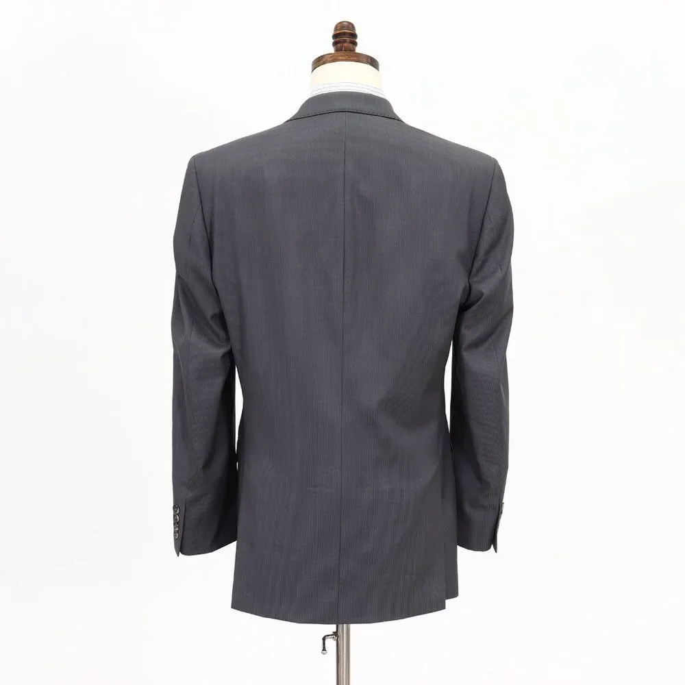 Calvin Klein 40L Gray Striped 2-Button Sport Coat Blazer Jacket V079